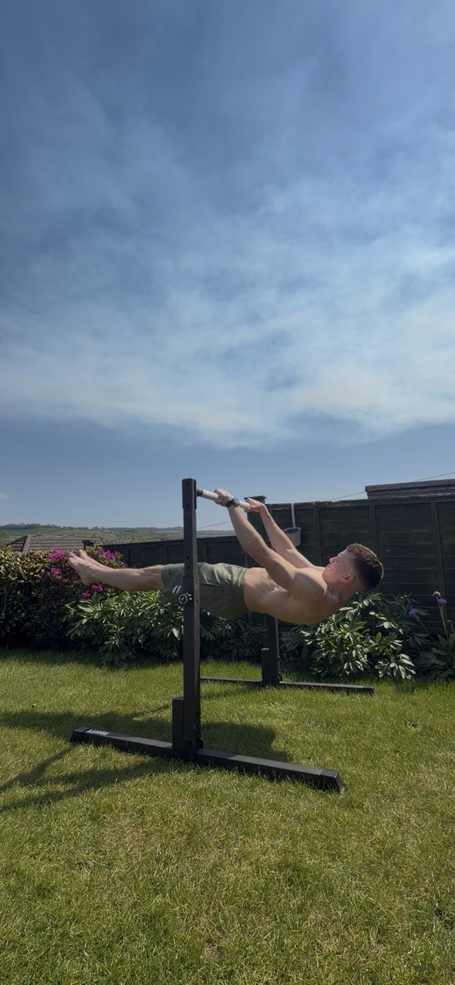 Henry holding a front lever